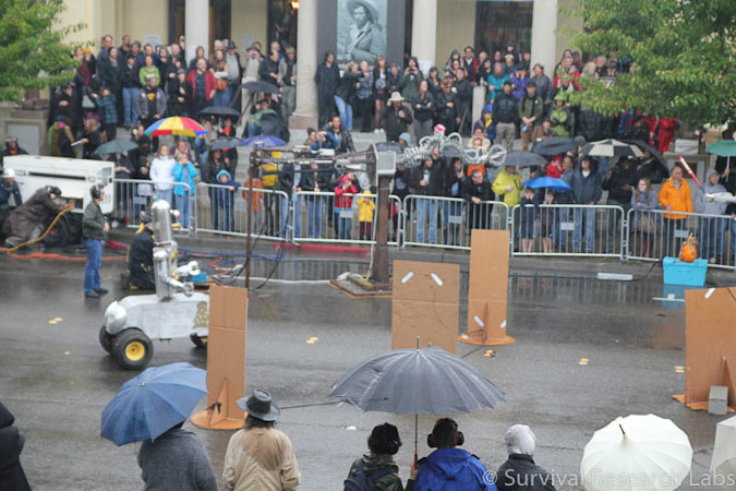 Shannon Bot scoots around the props