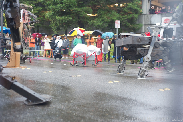 Bug Bot walking in heels